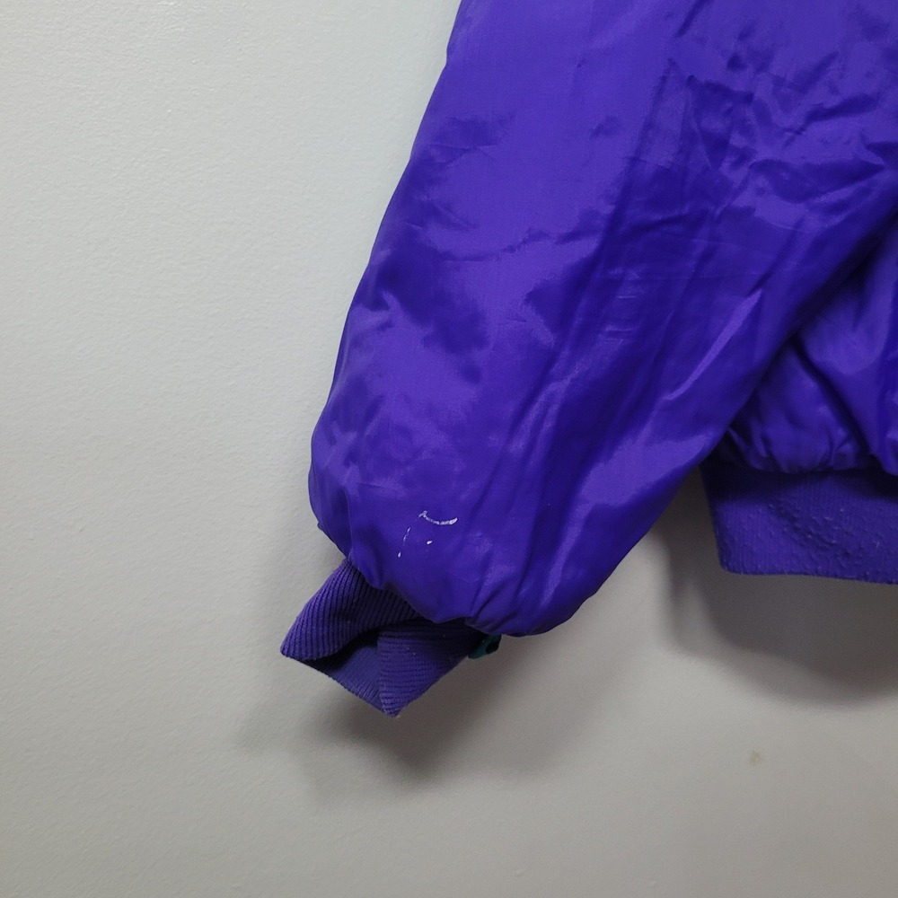 Columbia Vintage Reversible Jacket Mens Large Teal Purple Radial Sleeve Vintage - Picture 11 of 13